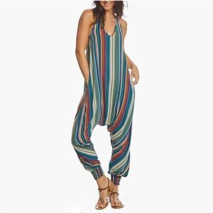 Buddha Pants The Catsuit Stripes Harem Jumpsuit Green Playsuit Yoga-Large